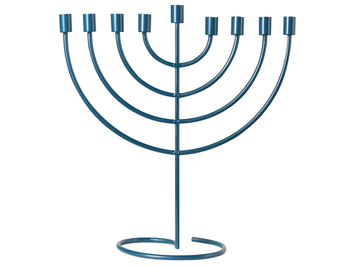 Candelabro Beliani de 9 brazos en hierro azul 47x23x50