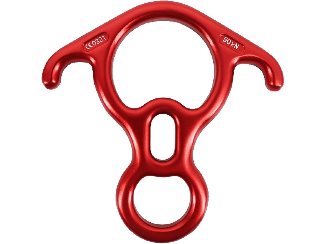 Placa de aparejo de aluminio de 50 nudos, descensor de 8 pulgadas para rapel, equipo de escalada, rescate y descenso en bicicleta, dispositivo de seguridad de alta resistencia.