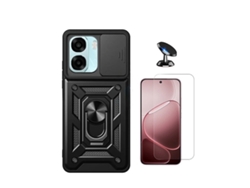 Kit De Cristal Templado Clearglass Funda Magnética Para Ventana Deslizante De Defensa Militar Soporte Magnético Para Coche Phonecare Para Oppo A6 5g - Negro