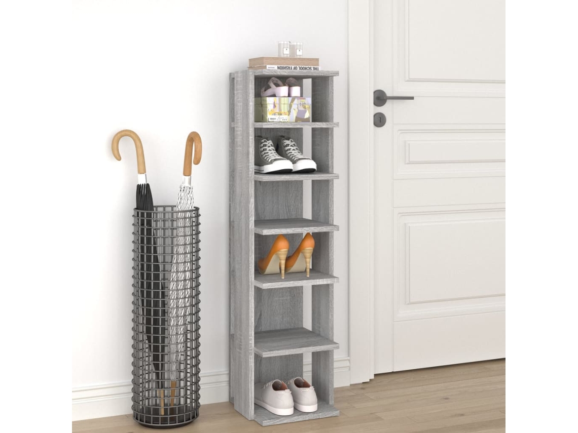 Zapatero Organizador en Derivados de Madera Gris Sonoma 27,5X27X102 Cm