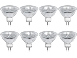 Bombilla halógena Rebe GU5.3 MR16 de 35 W y 12 V, luz blanca cálida de 2800 K, regulable, 320 lúmenes, 8 unidades, Cisea