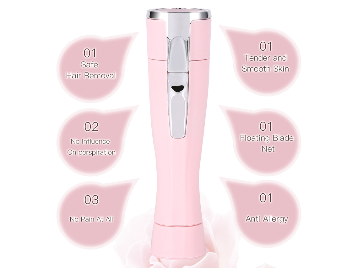Depilador Elétrico Feminino Para Pelos Painless - Axilas, Pernas, Braços E Bikini - Portátil E Seguro