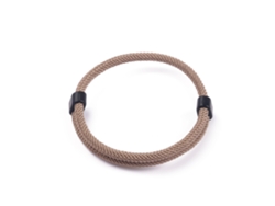 Pulsera ajustable tejida a mano para parejas con anclas beige.