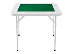 Mesa de Mahjong Succebuy para 4 jugadores, mesa de cartas plegable, manteles individuales, portavasos y tablero de fichas