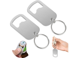 2 Abridores De Botellas De Acero Inoxidable Con Llavero Para Cerveza Y Latas - Cocina, Bar, Restaurante