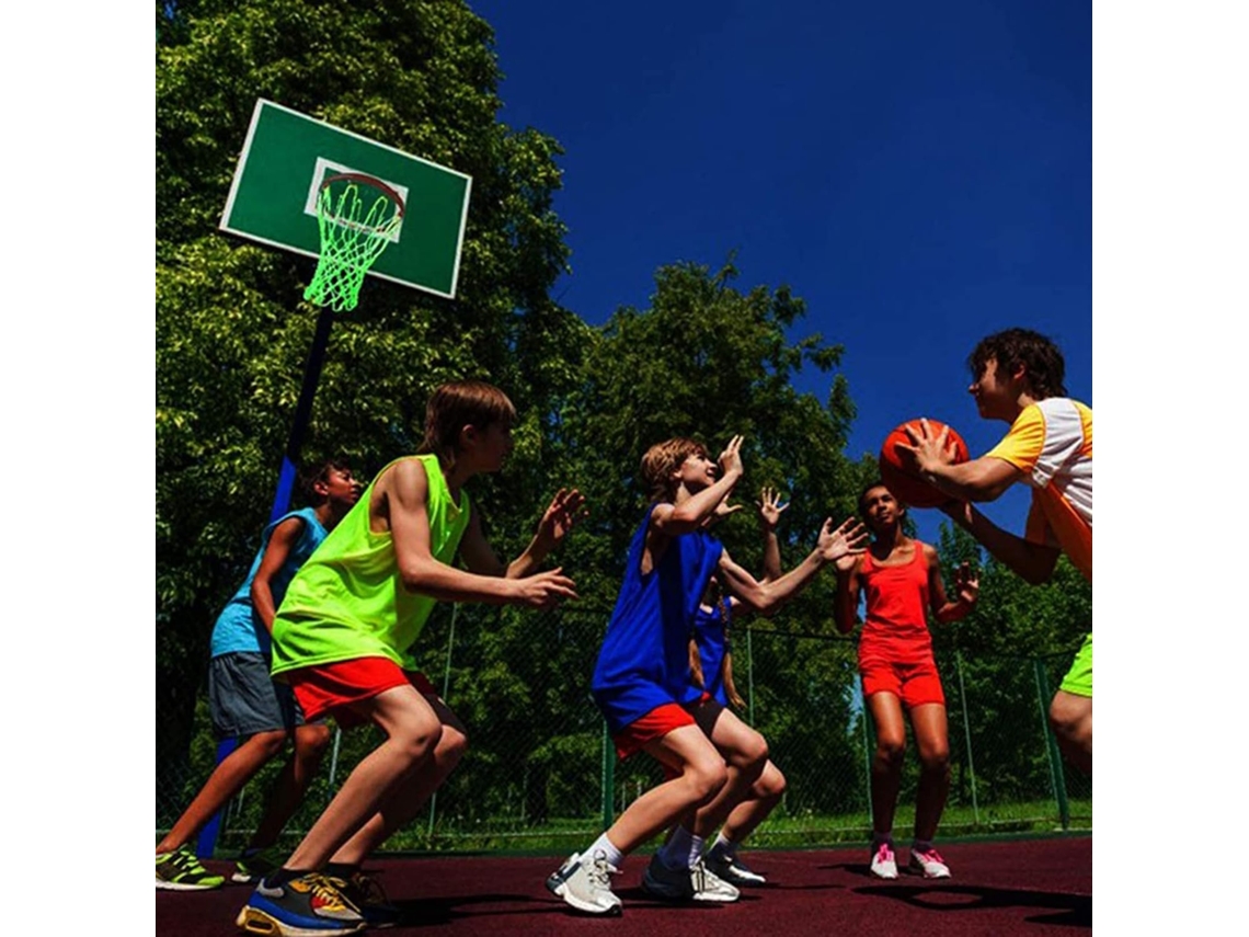 Filet De Basketball-ball En Nylon Vert Lumineux Para Entraînement Nuit, Durable Y Resistente Aux