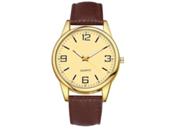 Reloj De Pulsera De Cuarzo Para Hombre Con Bisel Redondo Grande De Color Sólido (rojo)