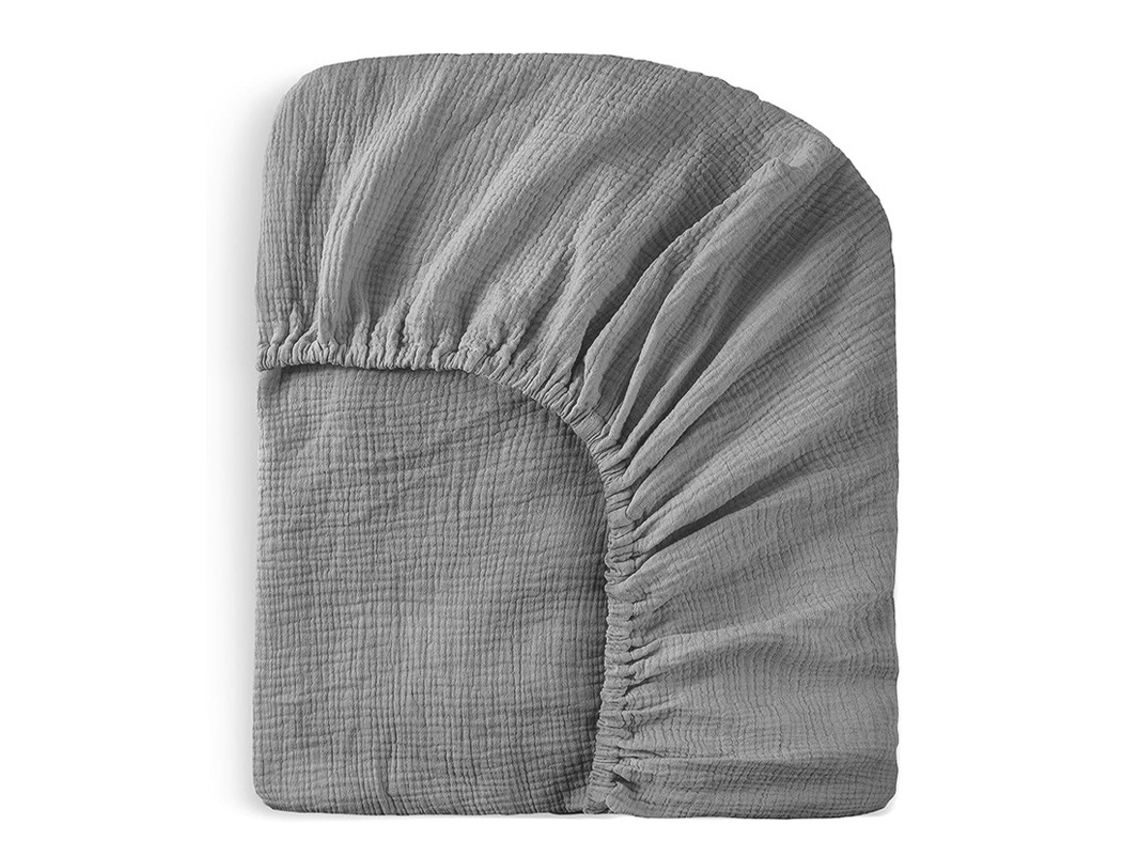 Funda De Colchón De Cuna Digital De Gasa De Algodón Puro De Doble Capa,82x41x8cm(gris)
