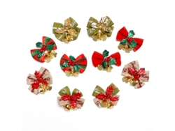 Lazos navideños con campanas, adornos artesanales en miniatura. NEVEANCE