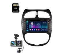 Radio Coche Szsmart Bt710 7 Pulgadas Android 2gb+32gb Bt Wifi Gps Carplay + Cámara Trasera + Dashcam + Tarjeta 32g Para Peugeot 206 206cc 206sw