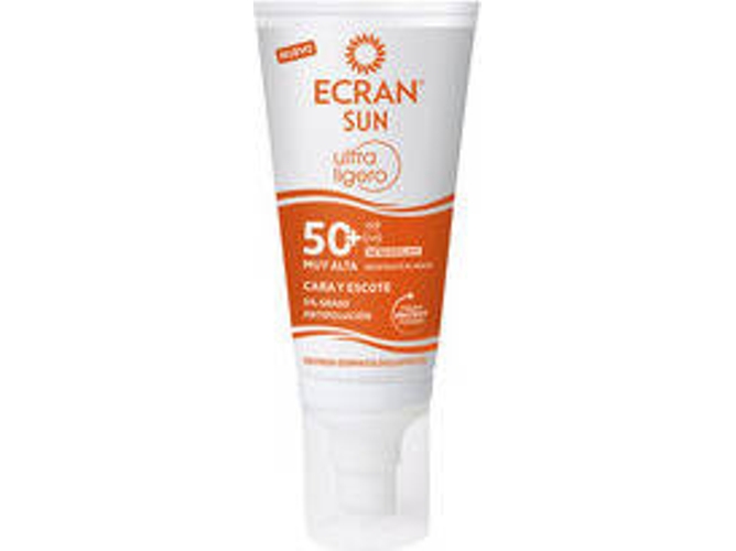 Crema Facial ECRAN Sun Ultraligero Cara Y Escote Spf50+ 50 ml