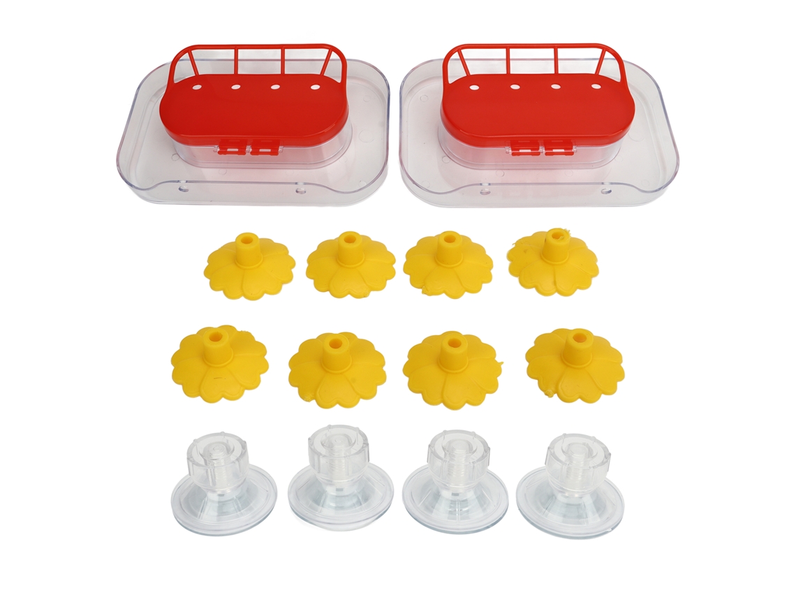 2 Comederos Para Colibríes Para Ventana Con Tetinas De Plástico Para Jardín Exterior
