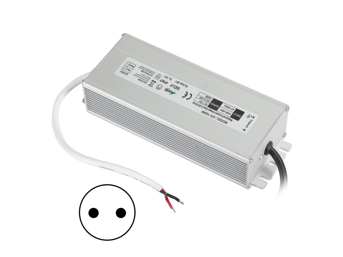 Fuente De Alimentación Impermeable Ip67, Controlador Led De 100 W, 12 V, Alta Eficiencia, Protección De Seguridad, Enchufe Peu.