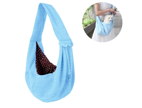 Portabebés para perros y gatos, manos libres, reversible, para mascotas, ajustable, bolsa suave y diseño de bolso, azul ZMDECQNA