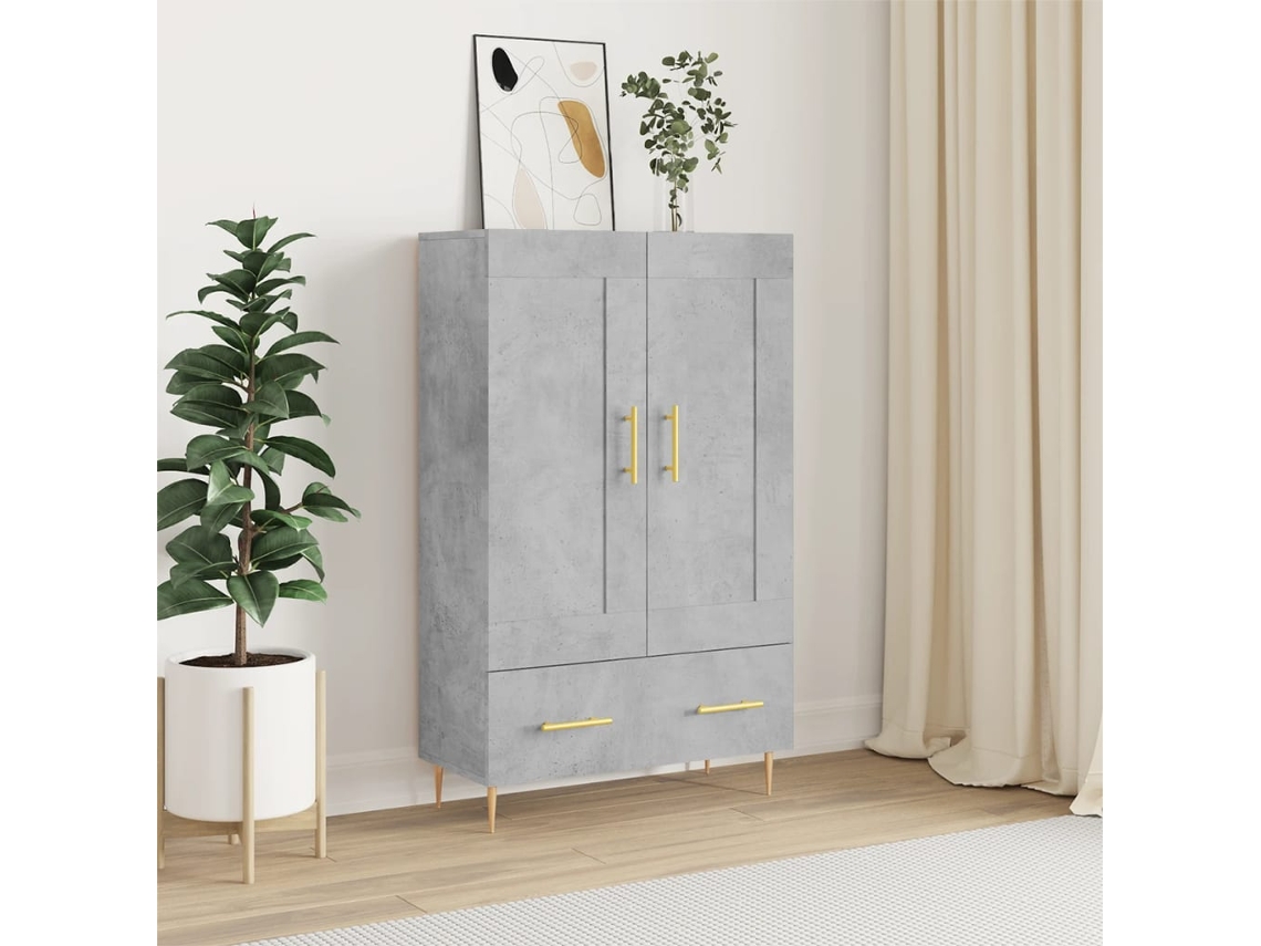 Lovely Home Aparador Alto 69,5X31X115 Cm Derivados de Madera Gris-Cemento