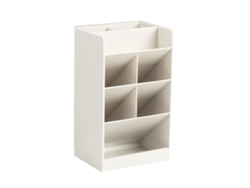 Portalápices con 5 compartimentos, diseño moderno, gran capacidad, para el hogar, la escuela y la oficina, beige
