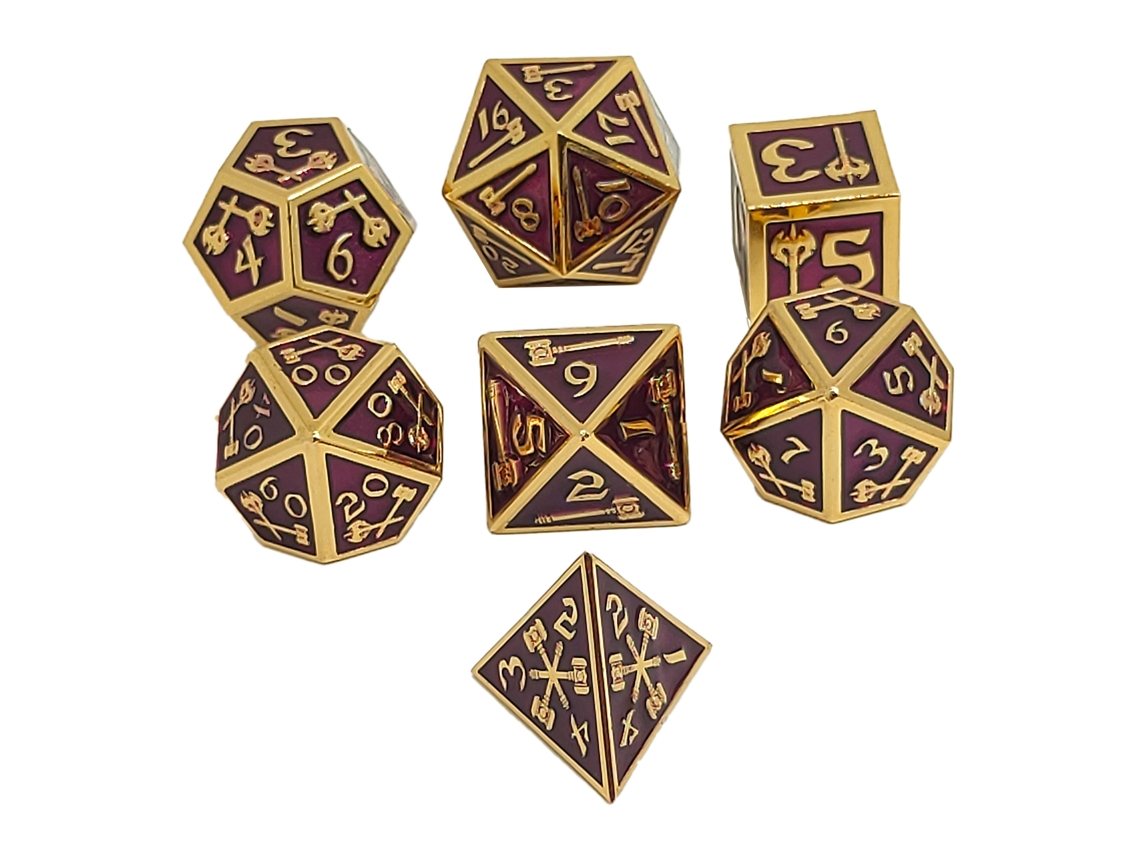 Ats-set De 7 Dados Metálicos Poliedros Para Juegos De Mesa Y Rol, Accesorios Portátiles Con Números Claros Estilo 2