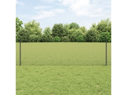 Cerca de alambre soldado con 44 postes en U, gris, 0,6 x 100 m, acero, WSD893009, Lovely Home