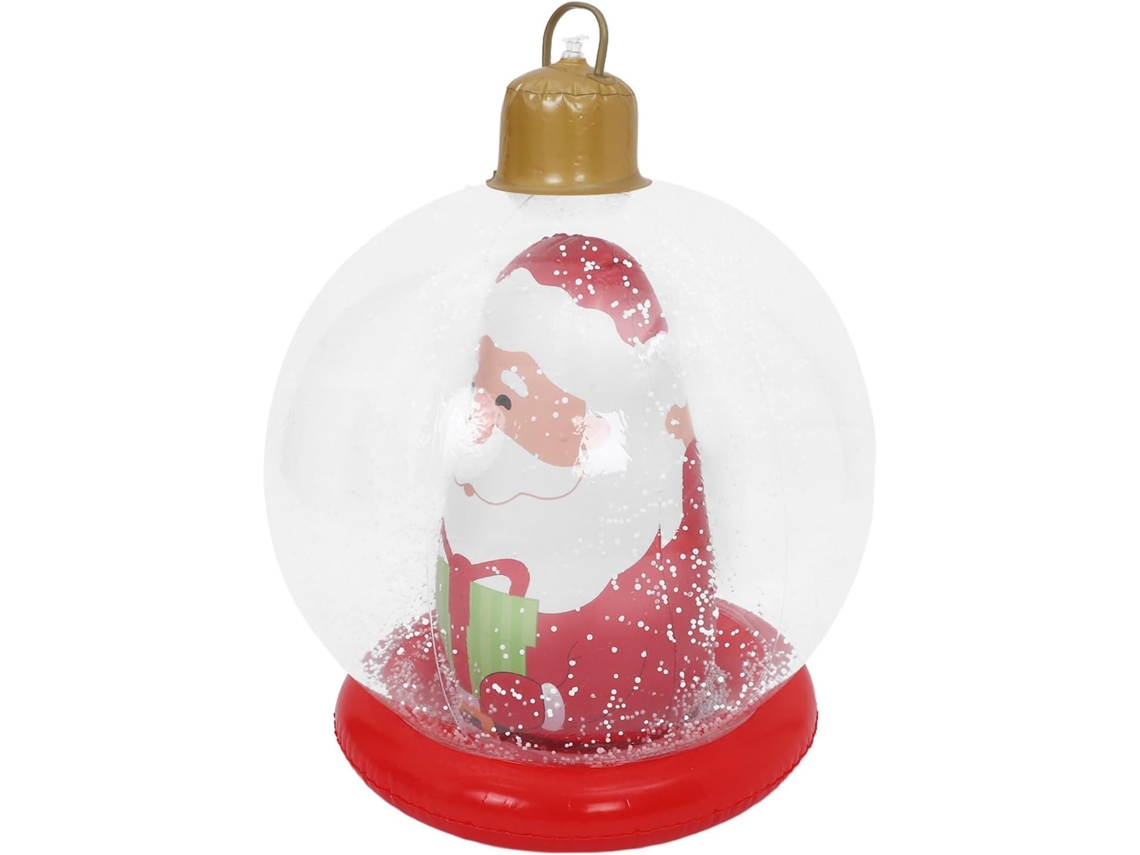 Bola Navideña Inflable Con Luz Led De 60 Cm, De Pvc Con Base Estable, Decoración Duradera Para Exteriores.
