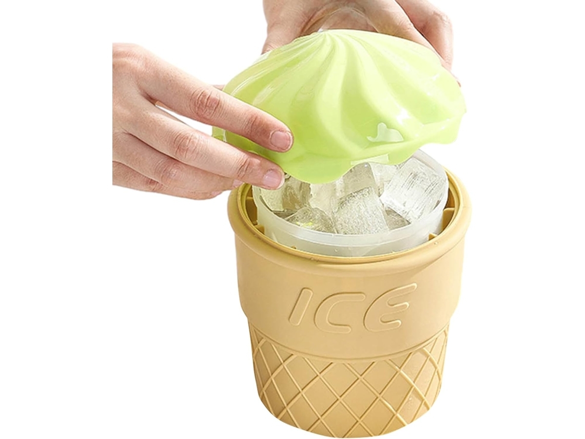 Cubitera con forma de helado para hacer pequeños trozos de hielo para bebidas, vino, cerveza, whisky y más (verde)