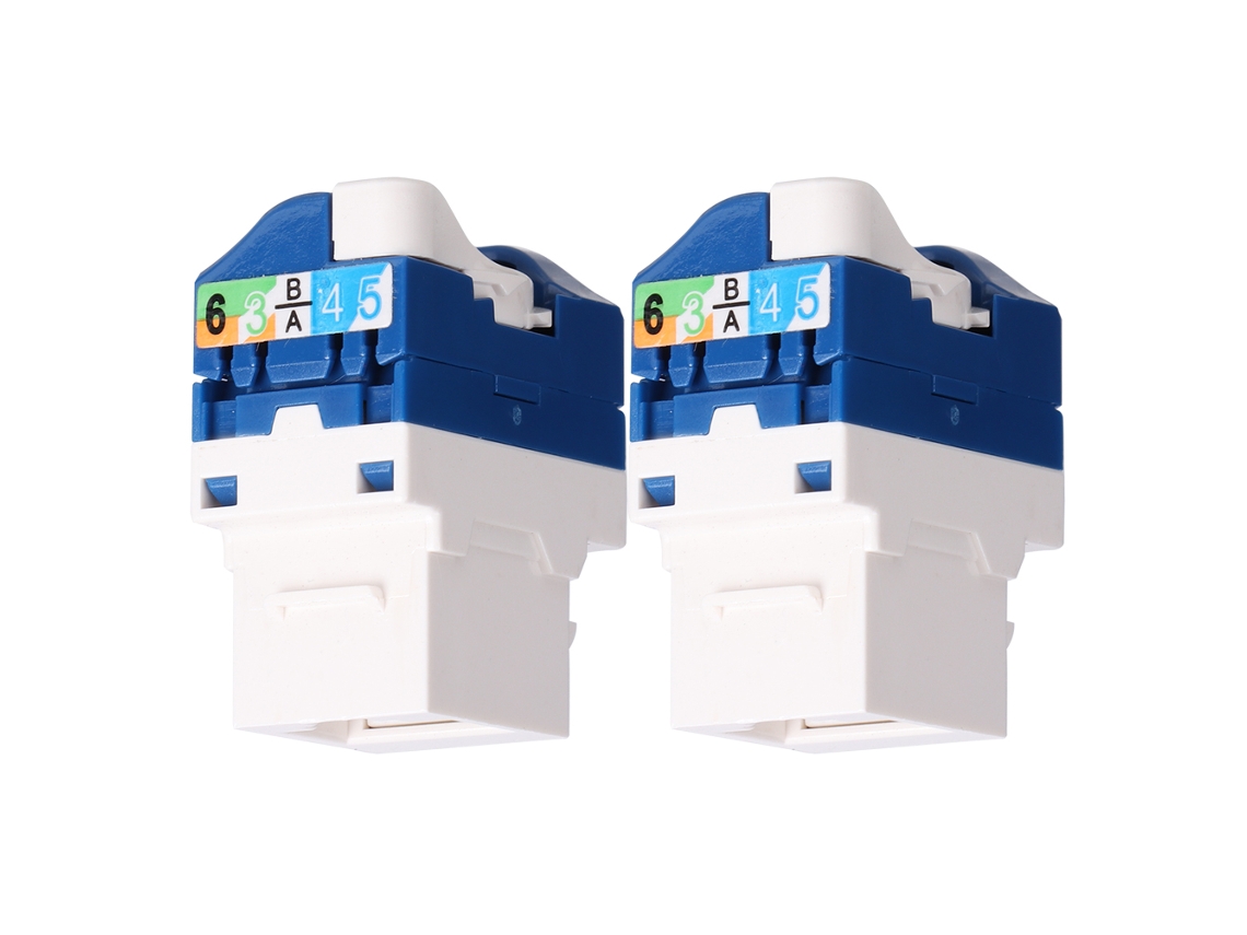 2pcs Módulo Rotativo Rj45 Cat6 Conexión Cable Red Conector Adaptador Socket
