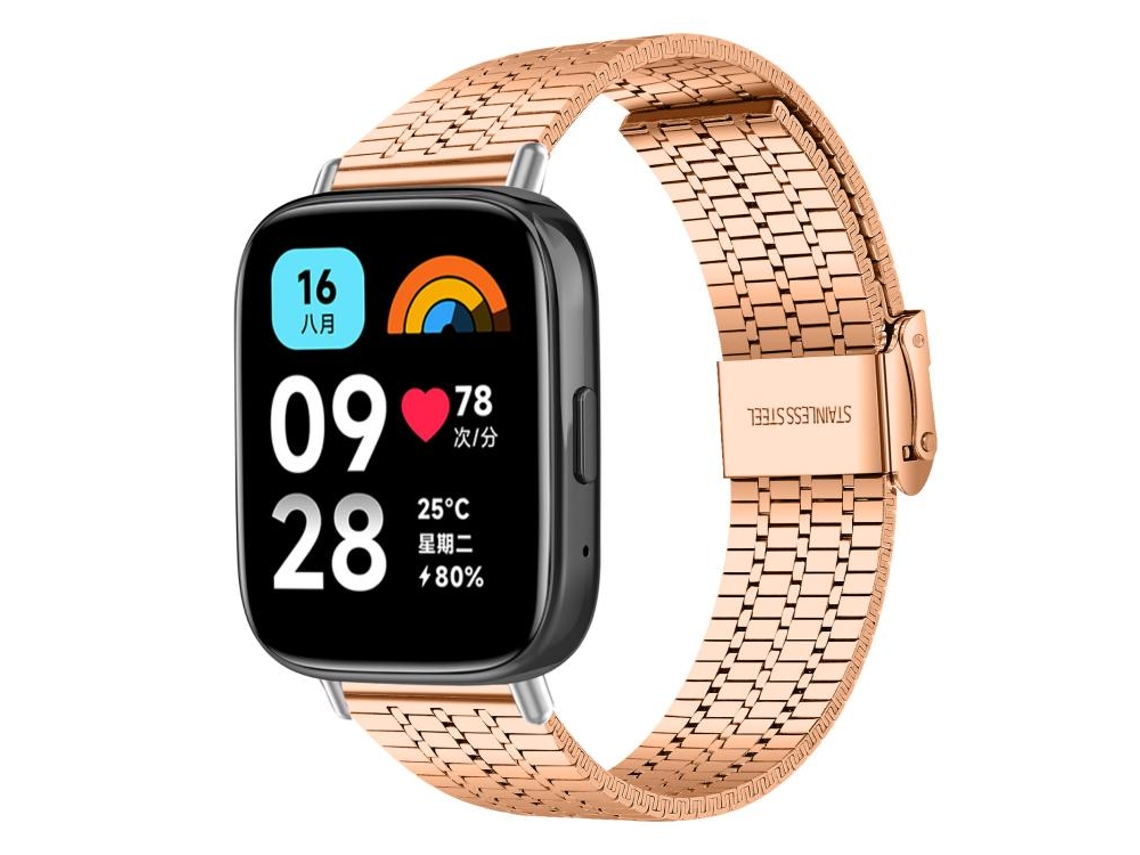 Pulsera para Redmi Watch 3 Active / Lite - Acero inoxidable - Hebilla de siete cuentas
