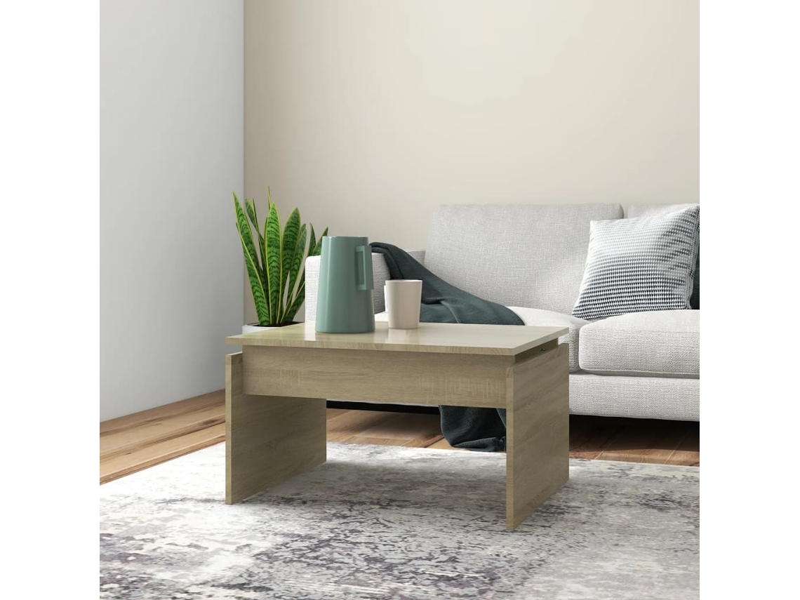 Mesa de Centro de Apoyo 68X50X38 Cm Contrachapado Roble Sonoma