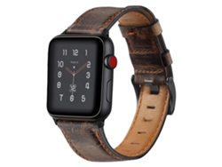 Bracelete Pulseira Classic Vintage em Pele Ecológico Para Apple Watch Series Se 40Mm Castanho 