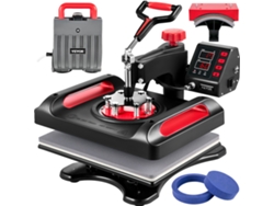 VEVOR Máquina de planchar 5 en 1, placa de 29 x 38 cm, pantalla digital giratoria 360 grados para camisetas, tazas, sombreros y gorras