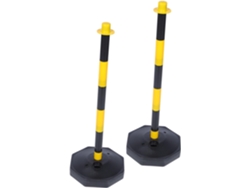 Señales rellenables con agua, 2 unidades, amarillo y negro, 70 cm, plástico resistente. SFUSHOS