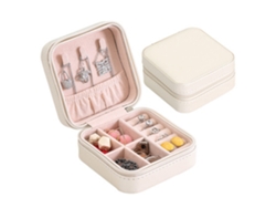 Caja de Organización Viaje Portátil Joyas Blanco (11x11x6cm) Kofihety