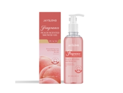 Gel de ducha transparente con aroma a melocotón blanco para mujer.