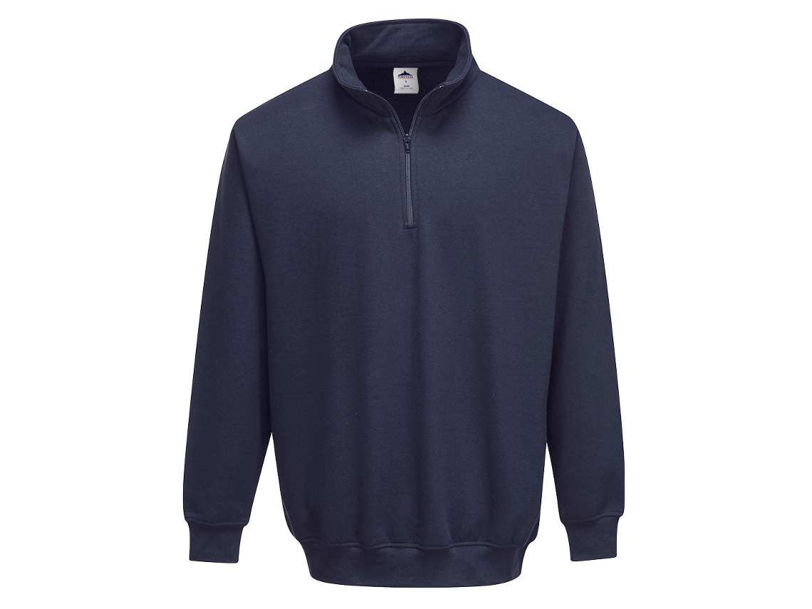 Sudadera Sorrento con cuello y cremallera / Negra / L Portwest