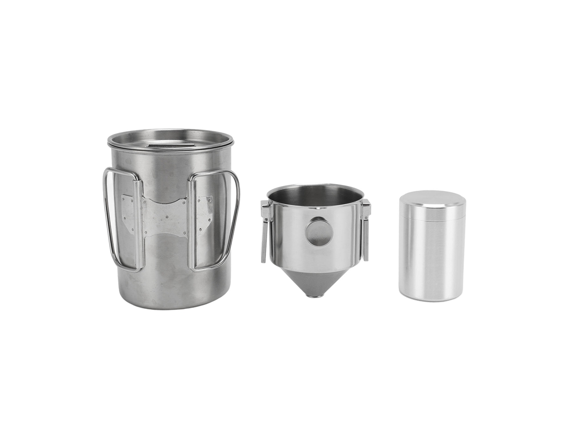 Cafetera de filtro de acero inoxidable para viajes y acampadas