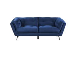 Sofá de 3 plazas BELIANI Lenvik de Terciopelo Azul 210x90x75