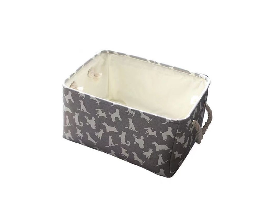 2026-3 Bolsas De Almacenamiento Plegables Con Asas De Cuerda, Canastos De Tela Para Regalo, Organizadores 13.8x9.8x6.7in