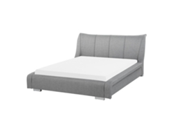 Cama con somier BELIANI Nantes de Poliéster Gris 168x237x97