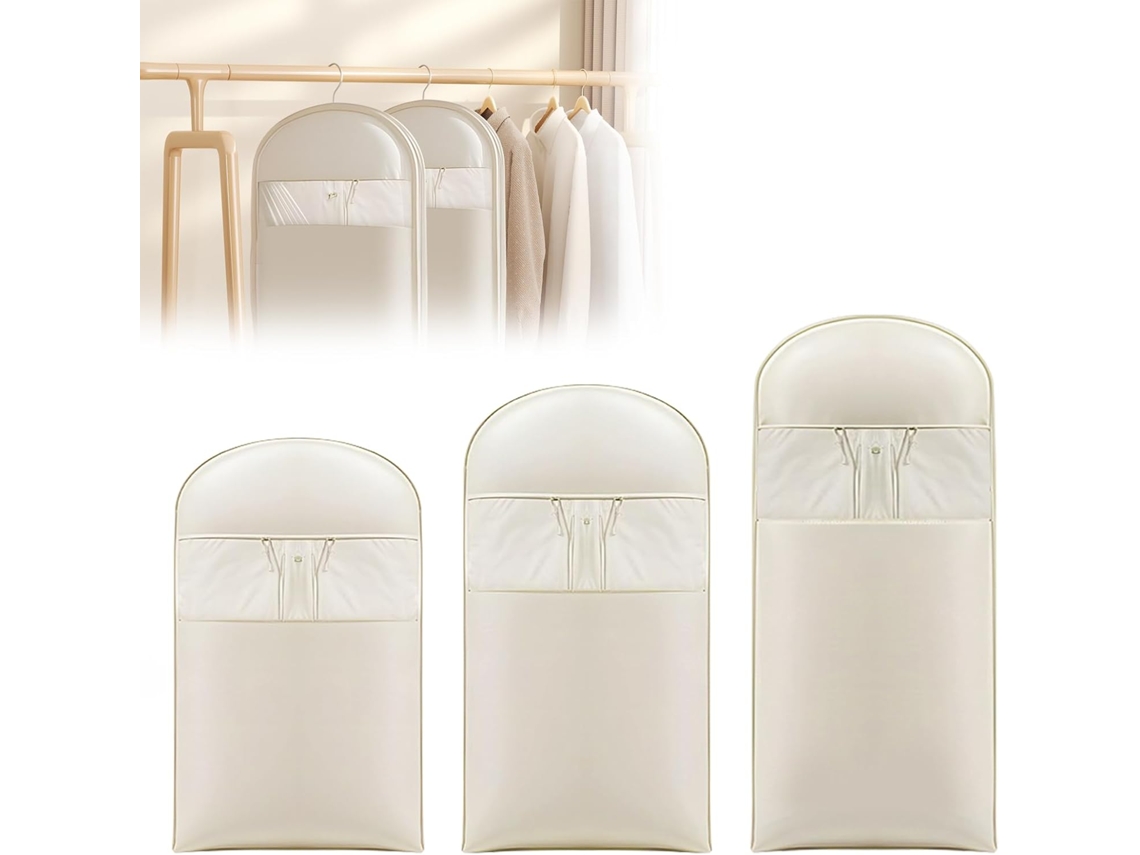 Fundas para ropa, bolsa de compresión a prueba de polvo, ahorra espacio, color beige Gertiz