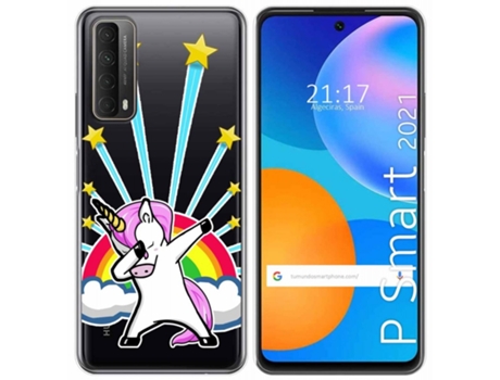 Carcasa Huawei P Smart 2021 TUMUNDOSMARTPHONE Dibujos Transparente Multicolor