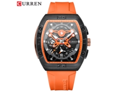 Reloj Multifuncional Creativo Con Correa, Seis Manecillas, Calendario De Cuarzo Y Correa Para Hombre (naranja) Resistente Al Agua