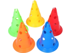 Juego de 5 conos de plástico para marcar, de 30 cm, para uso en interiores.