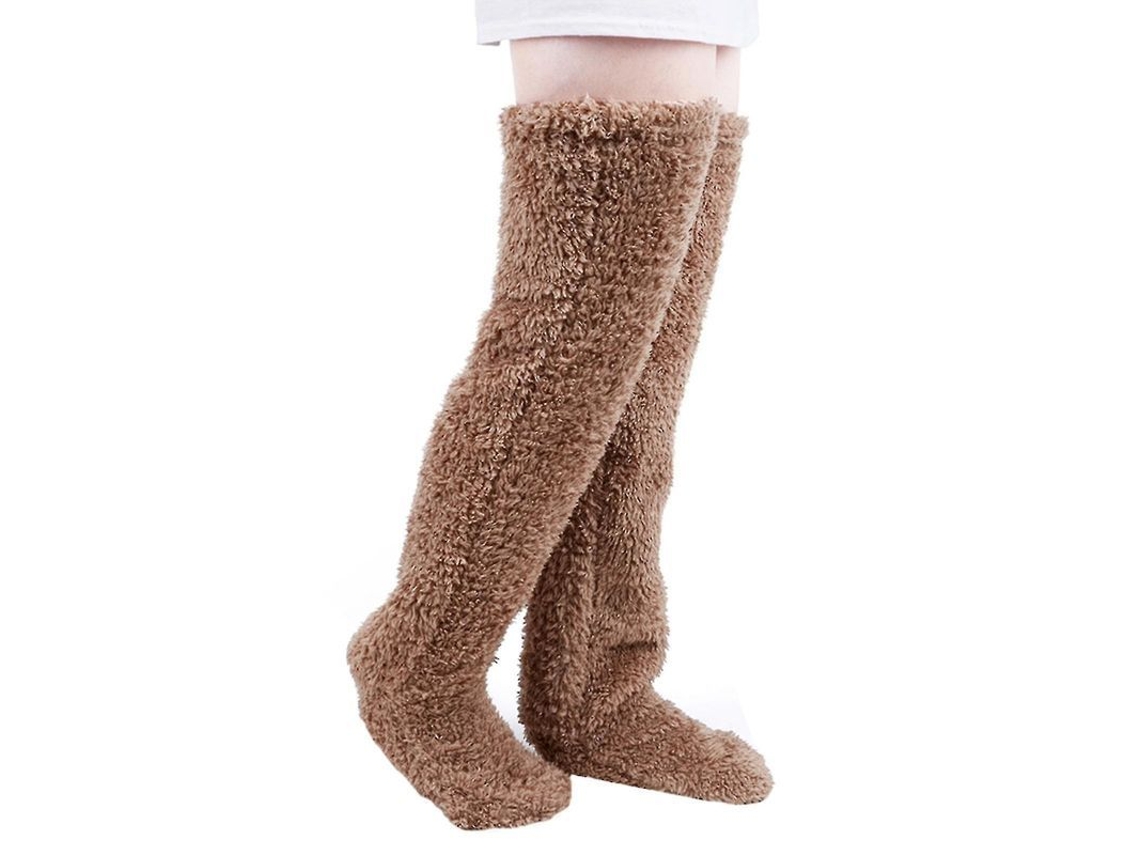 2026-medias Largas Peludas Over Knee Para Invierno Calientes Y Cómodas Calcetines De Dormir Para Mujer