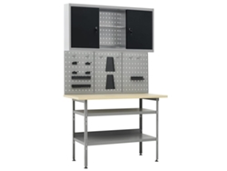 Banco de trabajo con tres paneles de pared y un armario DKD HOME DECOR