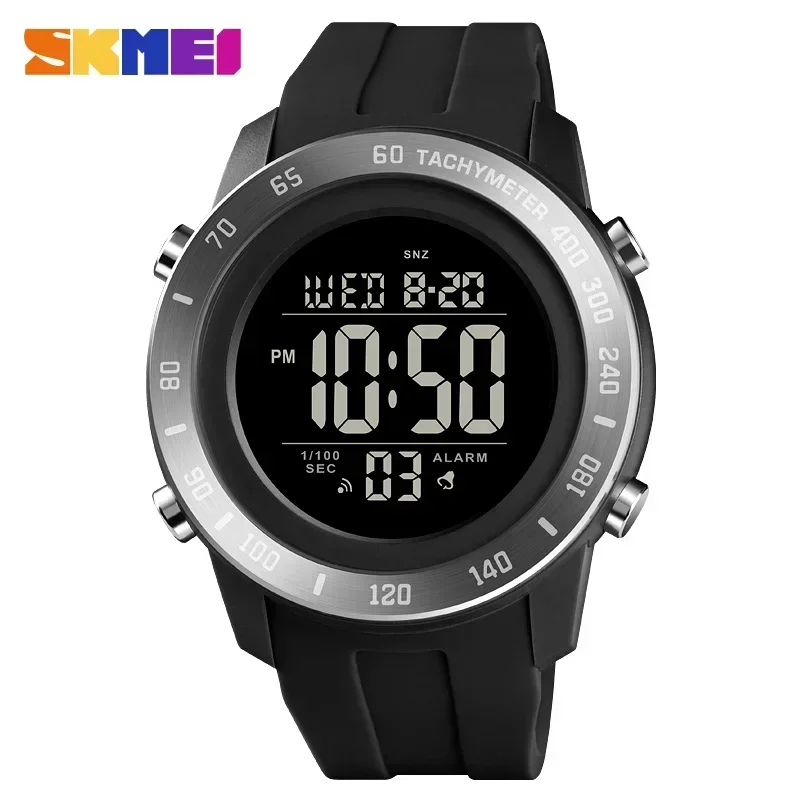 Reloj Digital Led Negro Para Hombre: Resistente Al Agua, Con Temporizador, Cuenta Regresiva Y Visualización De La Hora.