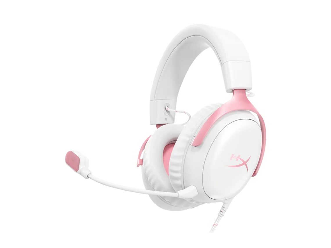 HyperX Cloud III - Auriculares Gaming (Blanco/Rosa)