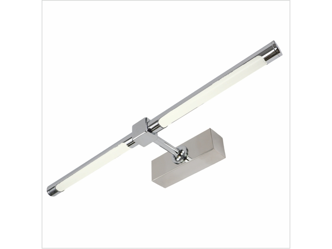 Aplique LED de pared para iluminar cuadros, espejos, murales, 12W, tono de luz neutro 4000K, acabado Cromo brillante . 52cm PAPUQ