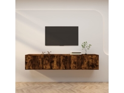 Estantería/Muebles de TV de Pared 2 Pzs 100X34,5X40 Cm Roble Ahumado