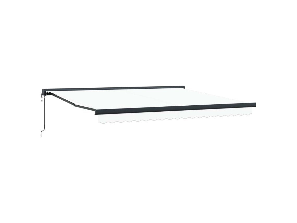 Toldo retráctil blanco de 400 x 300 cm, de tela y metal, MAISON EXCLUSIVE.