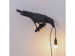 (aplique De Pared Negro 220v, Lado Izquierdo) Aplique De Resina Con Colgante De Pájaro, Incluye Una Pequeña Bola.