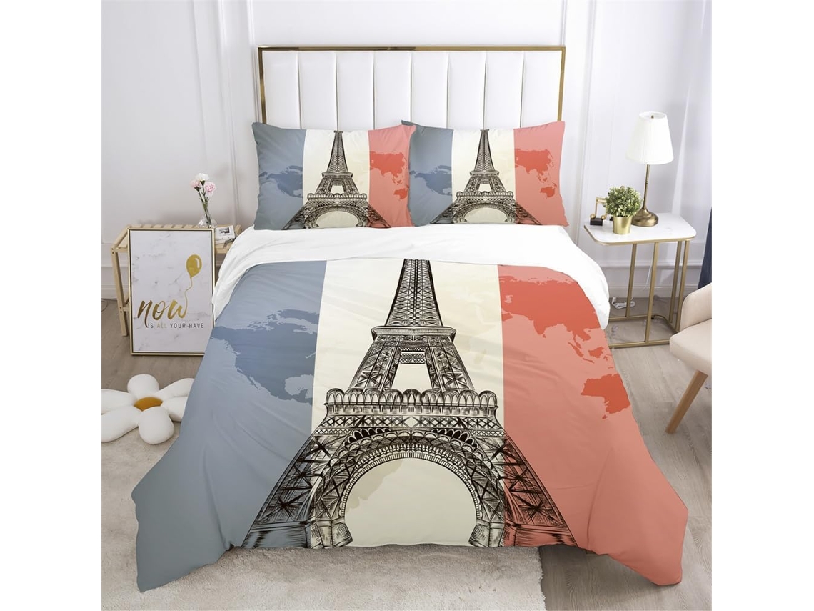 Juego Ropa Cama Estampado Funda Nórdica Almohada Diseño Juego Color 200x200 Cm
